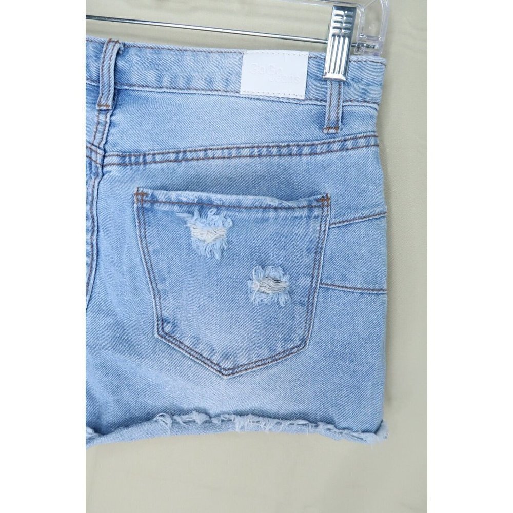 Gogo Jeans Denim Shorts Light Wash Distressed Shortie Bootie Women's Size 9/29 - Picture 6 of 8